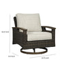 Handwoven Wicker Aluminum Swivel Lounge Chair Set of 2 Beige and Brown By Casagear Home BM210784