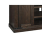 Large Wooden TV Stand with 2 Barn Sliding Doors and 6 Shelves Brown By Casagear Home BM210795