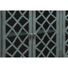 Cabinet | 4 Door | Lattice Glass | Bun Feet | Teal Blue