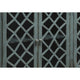 Cabinet | 4 Door | Lattice Glass | Bun Feet | Teal Blue