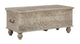 Storage Bench | Wood | Medallion Pattern | Hinged Top | Antique White