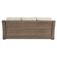 Ashley Sofa | Wicker Woven | Metal Frame | Fabric Cushions | Beige & Brown BM210822