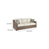 Ashley Sofa | Wicker Woven | Metal Frame | Fabric Cushions | Beige & Brown BM210822