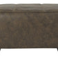 39’’ Square Stitched Oversized Ottoman Brown By Casagear Home BM210835