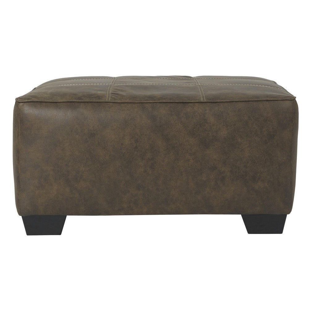 39’’ Square Stitched Oversized Ottoman Brown By Casagear Home BM210835