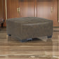 39’’ Square Stitched Oversized Ottoman Brown By Casagear Home BM210835