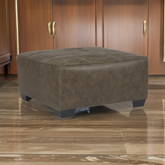 39’’ Square Stitched Oversized Ottoman Brown By Casagear Home BM210835