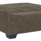 39’’ Square Stitched Oversized Ottoman Brown By Casagear Home BM210835