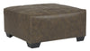 39’’ Square Stitched Oversized Ottoman Brown By Casagear Home BM210835