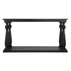 60 Wire Brush Sofa Table with Turned Legs Antique Black By Casagear Home BM210921