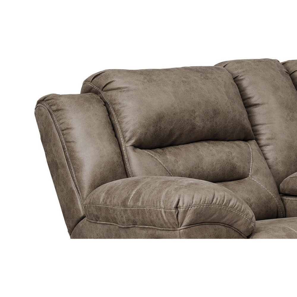 Loveseat | Wood Dual Recliner | Storage Console | Gray