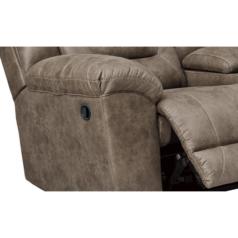 Loveseat | Wood Dual Recliner | Storage Console | Gray