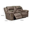 Loveseat | Wood Dual Recliner | Storage Console | Gray