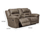 Loveseat | Wood Dual Recliner | Storage Console | Gray