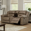 Loveseat | Wood Dual Recliner | Storage Console | Gray