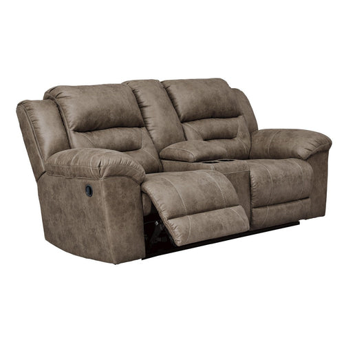 Loveseat | Wood Dual Recliner | Storage Console | Gray