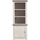Wooden Left Pier Cabinet with 1 Door and 2 Shelves Antique White and Brown By Casagear Home BM210951