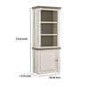 Wooden Left Pier Cabinet with 1 Door and 2 Shelves, Antique White and Brown By Casagear Home