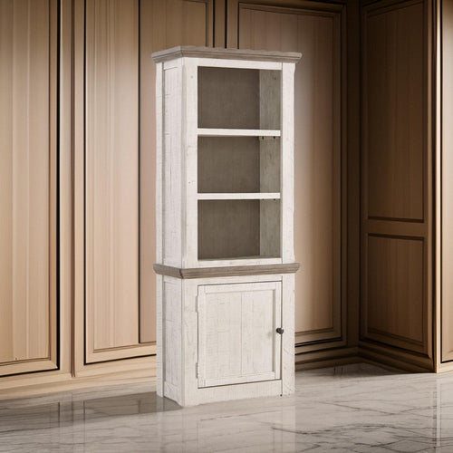 Pier Cabinet | Left Side | 1 Door | 2 Shelves | Antique White & Brown