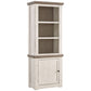 Wooden Left Pier Cabinet with 1 Door and 2 Shelves, Antique White and Brown By Casagear Home