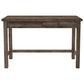 Wooden Writing Desk with Block Legs and 2 Storage Drawers, Brown By Casagear Home