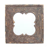 Quatrefoil Pattern Wood Mirror with Distressed Finish, Silver and Brown