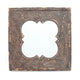 Quatrefoil Pattern Wood Mirror with Distressed Finish, Silver and Brown