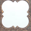 Quatrefoil Pattern Wood Mirror with Distressed Finish Silver and Brown BM211046