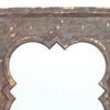 Quatrefoil Pattern Wood Mirror with Distressed Finish Silver and Brown BM211046