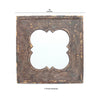 Quatrefoil Pattern Wood Mirror with Distressed Finish Silver and Brown BM211046