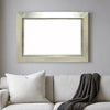 Contemporary Style Rectangular Wooden Frame Wall Mirror, Silver