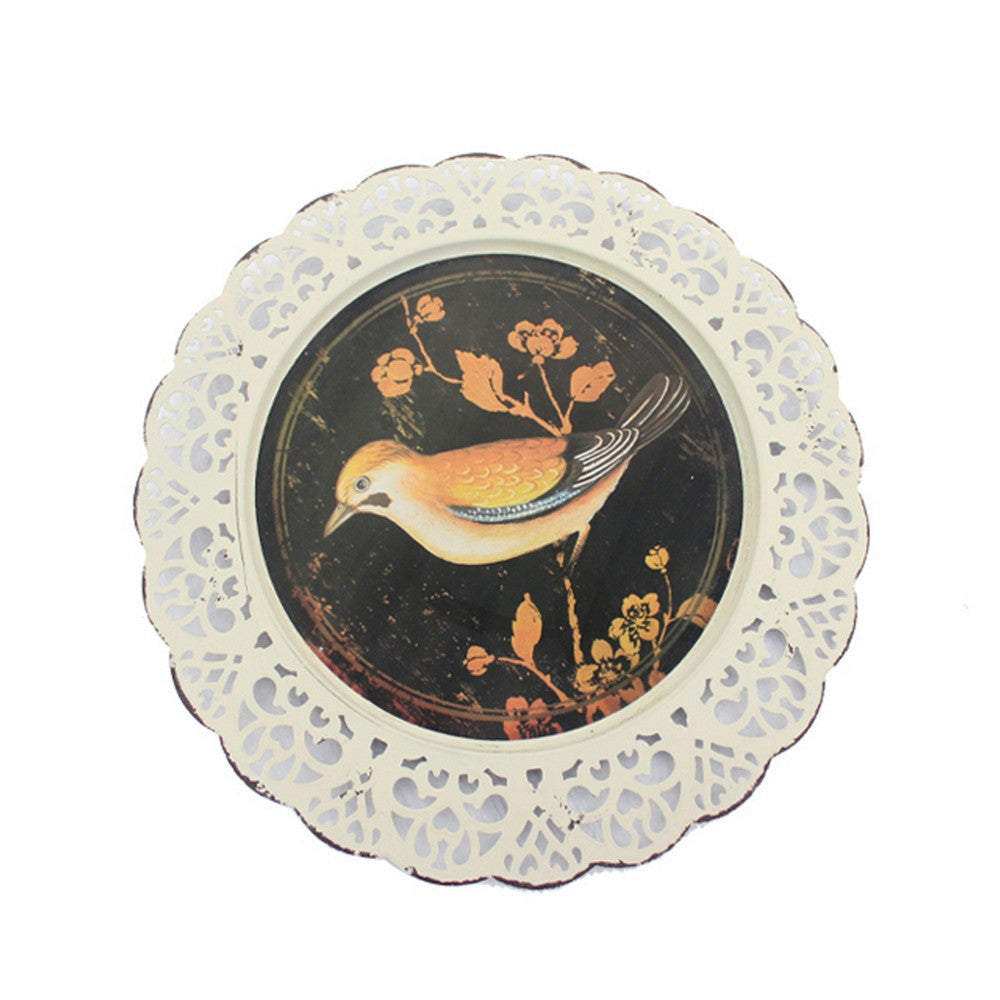 4 Piece Transitional Plate Design Wall Decor with Nature Theme Multicolor BM211057