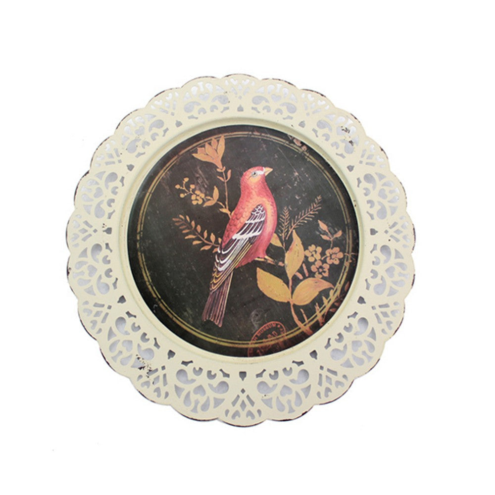 4 Piece Transitional Plate Design Wall Decor with Nature Theme Multicolor BM211057