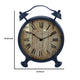 Antique Clock Design Metal Wall Decor with Spade Needles Blue BM211062