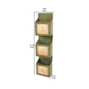 Rustic Wooden Wall Organizer with 3 Box Slots and Floral Pattern Green BM211065