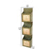 Rustic Wooden Wall Organizer with 3 Box Slots and Floral Pattern Green BM211065