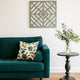 Contemporary Mirrored Wall Decor with Geometric Overlay on Top, Blue and Silver