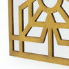 Mirrored Wall Decor with Wooden Floral Overlay on Top Gold and Silver BM211073