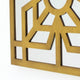 Mirrored Wall Decor with Wooden Floral Overlay on Top Gold and Silver BM211073