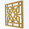 Mirrored Wall Decor with Wooden Floral Overlay on Top, Gold and Silver