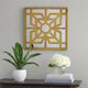 Mirrored Wall Decor with Wooden Floral Overlay on Top, Gold and Silver