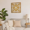 Mirrored Wall Decor with Wooden Floral Overlay on Top, Gold and Silver