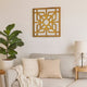 Mirrored Wall Decor with Wooden Floral Overlay on Top, Gold and Silver