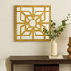 Mirrored Wall Decor with Wooden Floral Overlay on Top, Gold and Silver