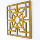 Mirrored Wall Decor with Wooden Floral Overlay on Top, Gold and Silver