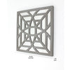 23 x 23 Mirrored Wall Decor with Geometric Wood Cut Out Gray BM211075