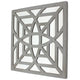 23 x 23 Mirrored Wall Decor with Geometric Wood Cut Out, Gray