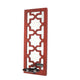 17 Inch Mirrored Wall Art, Candle Holder Sconce, Lattice Design, Red