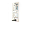 17 Inch Mirrored Wall Art, Candle Holder Sconce, Lattice Design, White