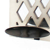 17 Inch Mirrored Wall Art Candle Holder Sconce Lattice Design White BM211083